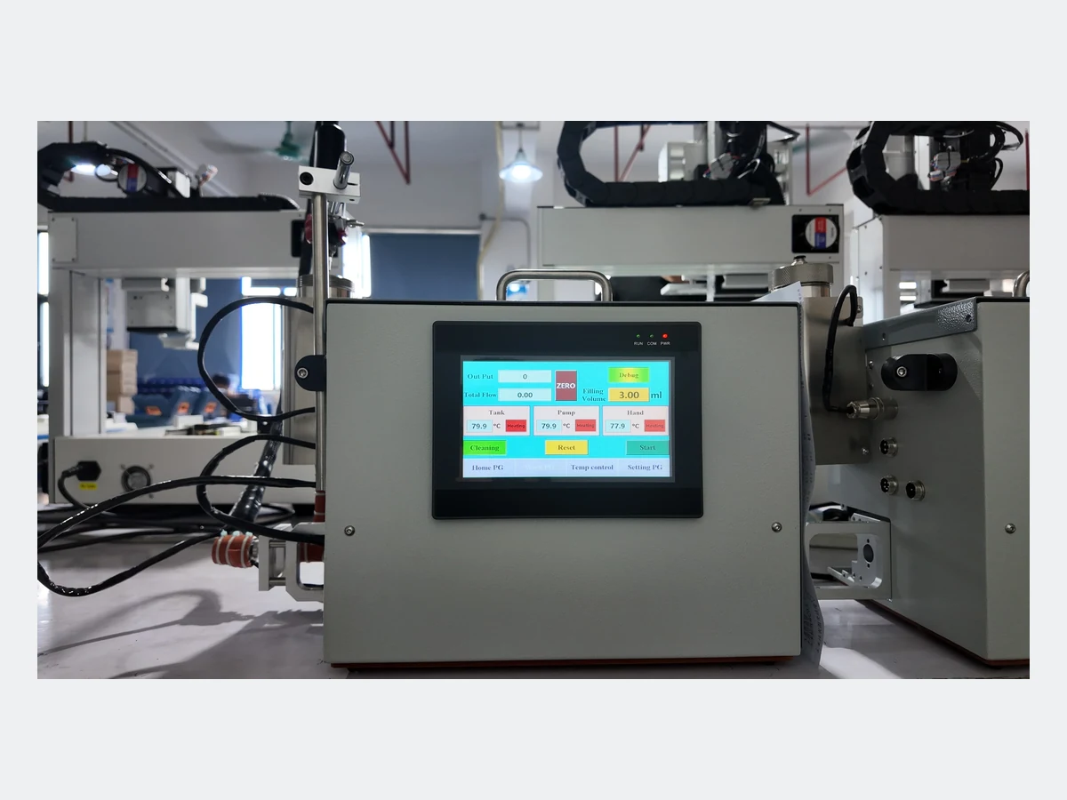 Semi-automatic filling machine with touchscreen control